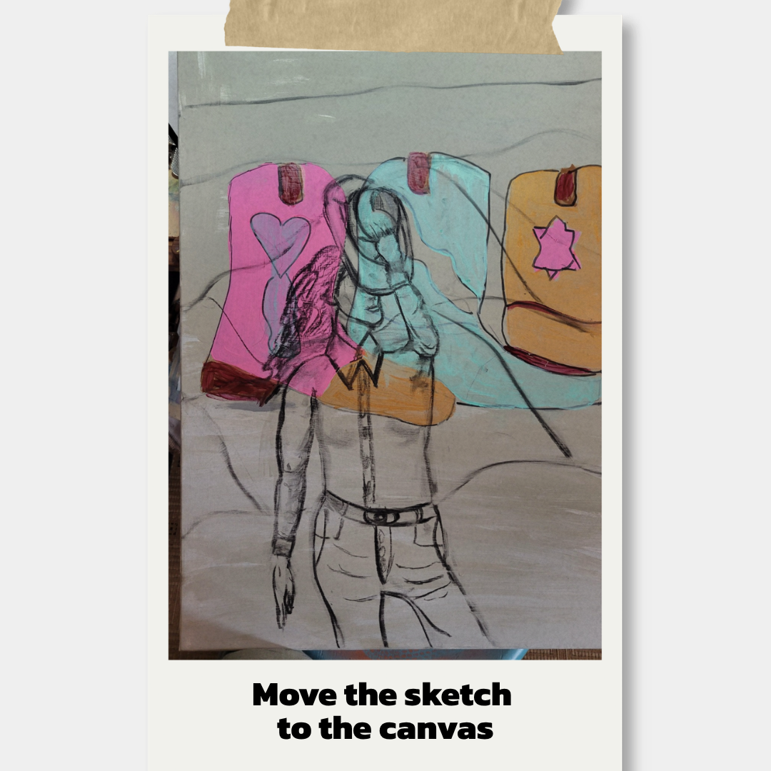 Sketch Dos Moving my sketch to canvas, refining.