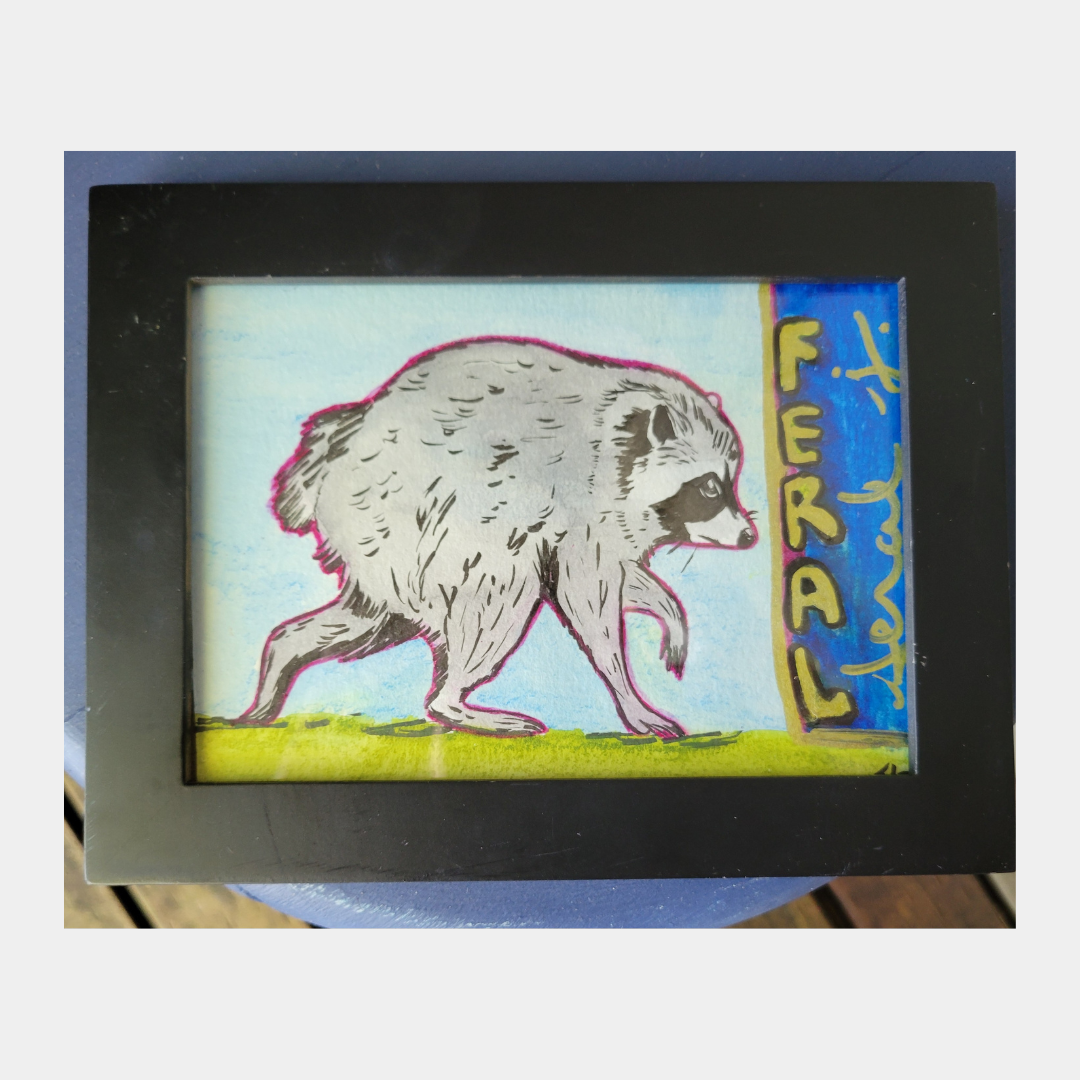 Feral Jimothy, mixed media.