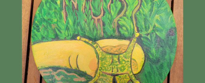 Banana Slug painted in the round. Moist!