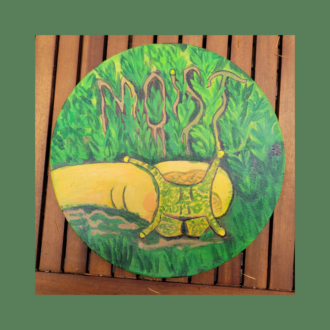Banana Slug painted in the round. Moist!